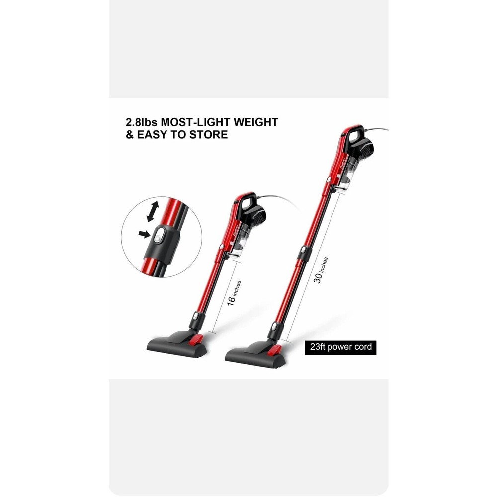 GeeMo H594 4-in-1 Cord Vacuum 17KPa Suction Stick Vacuum Cleaner 1.2L Du…